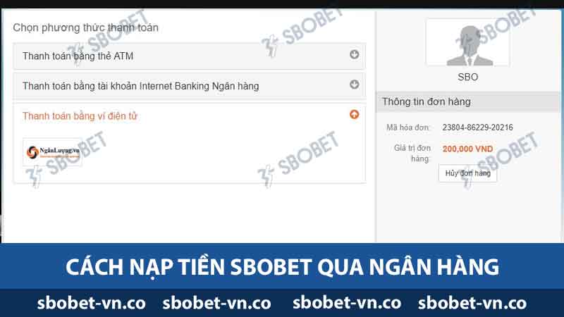 Cách nạp tiền Sbobet qua ngân hàng